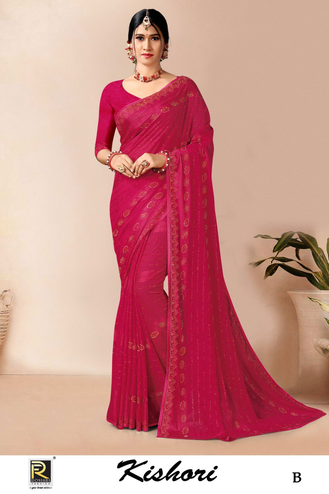 Ronisha Kishori Swarovski Diamond Designer Sarees Catalog
